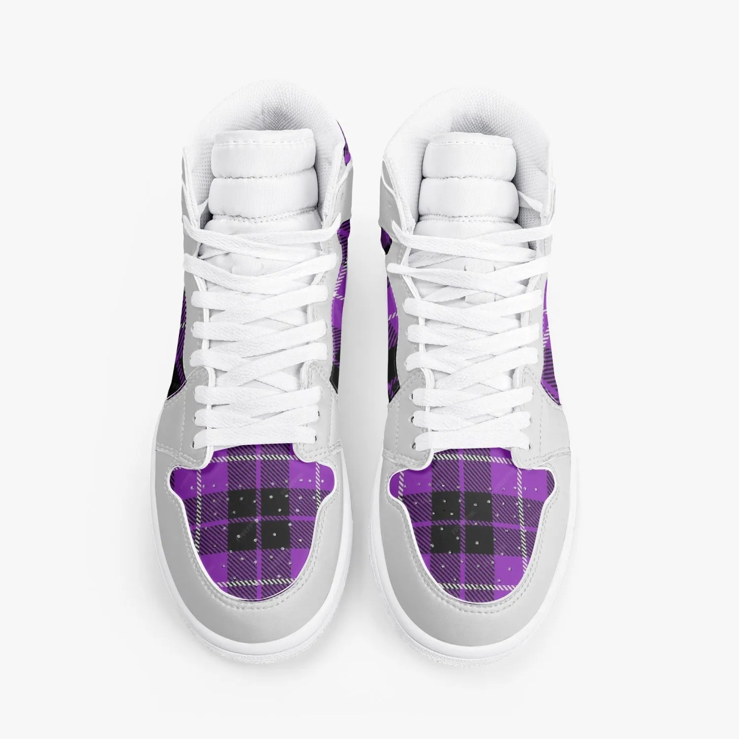 Heliotrope -  High-Top Leather Sneakers