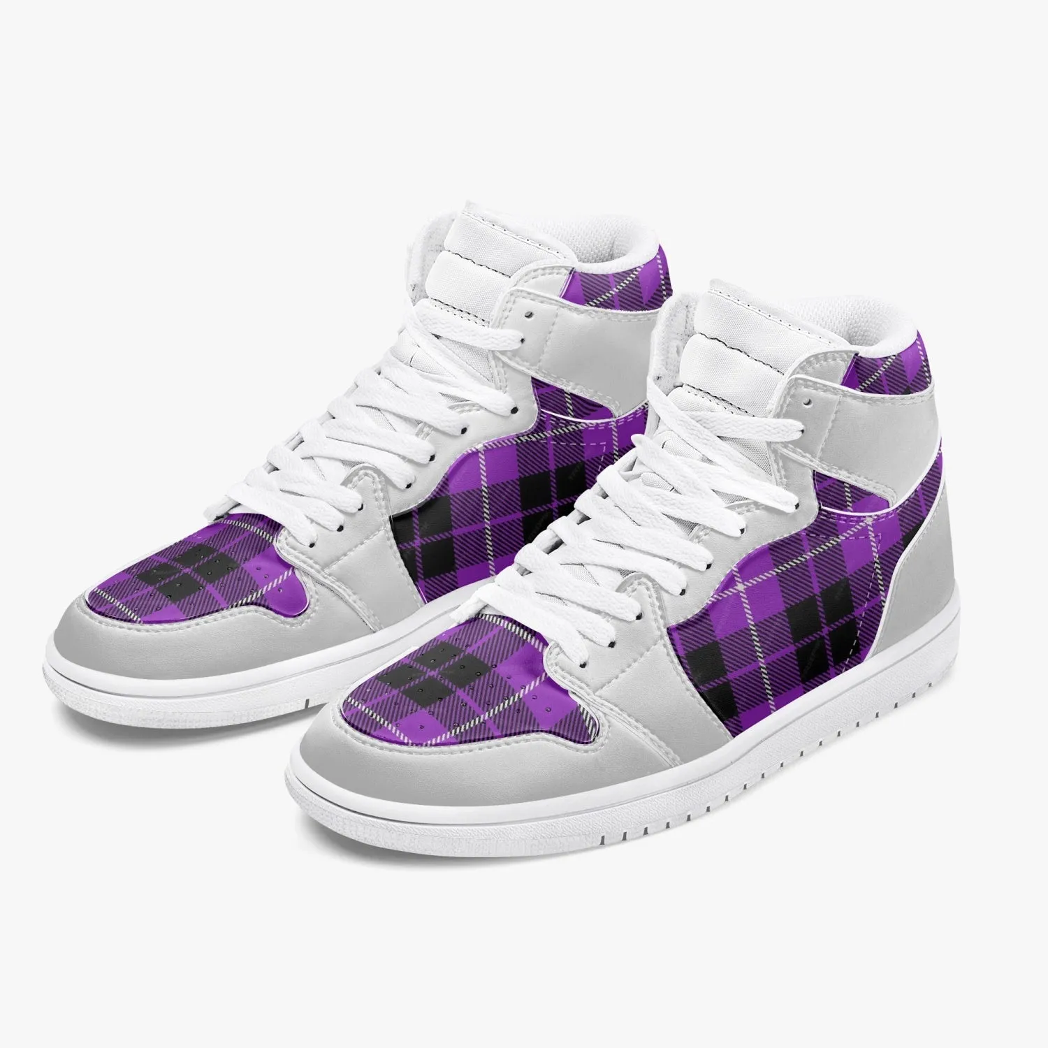 Heliotrope -  High-Top Leather Sneakers