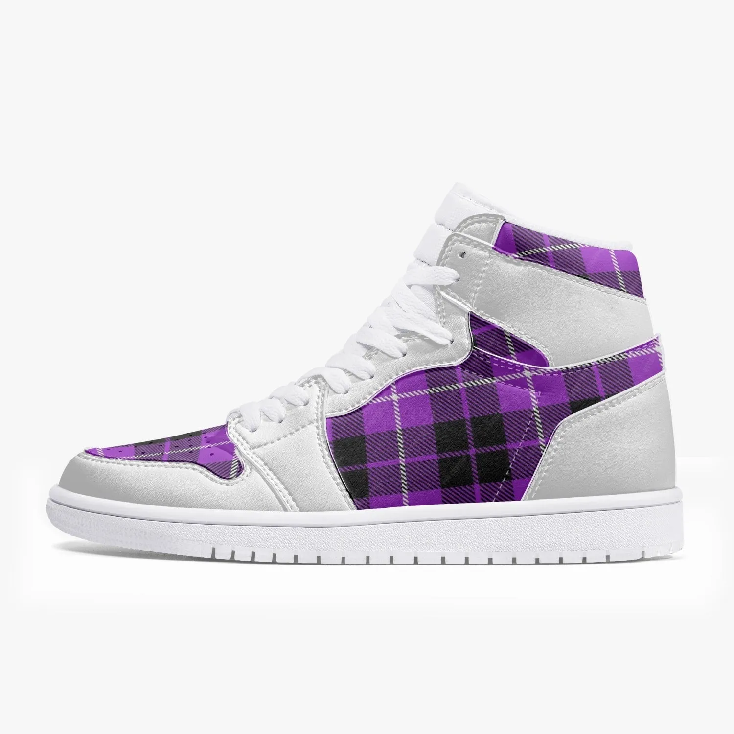 Heliotrope -  High-Top Leather Sneakers