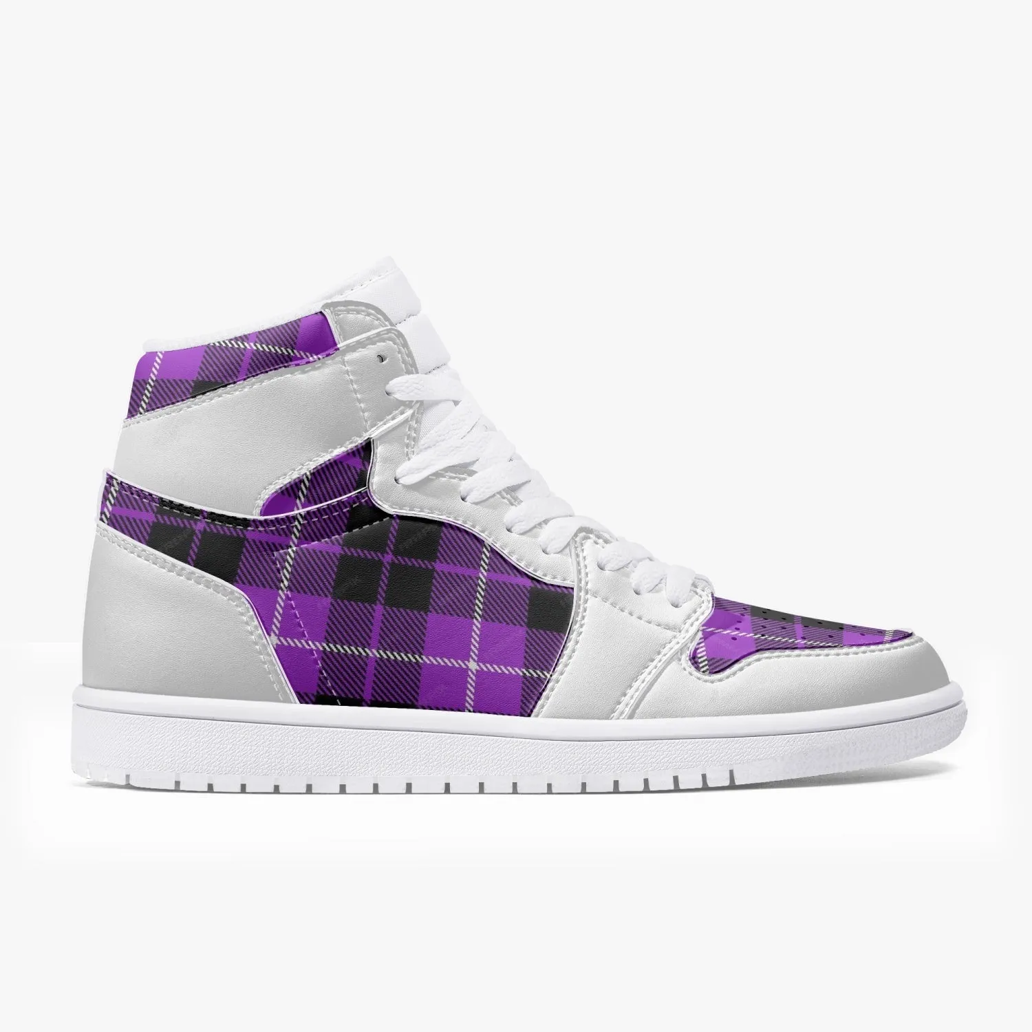 Heliotrope -  High-Top Leather Sneakers