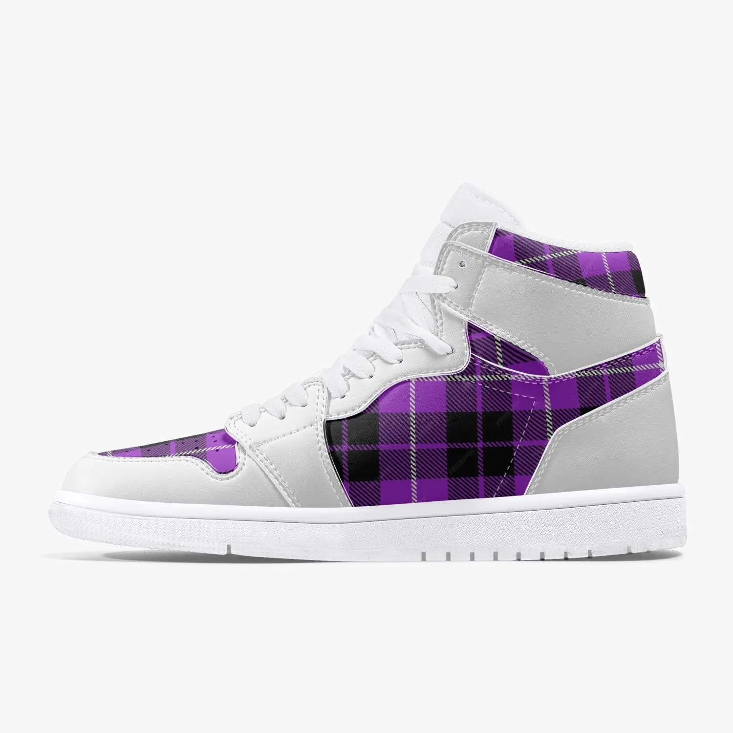 Heliotrope -  High-Top Leather Sneakers
