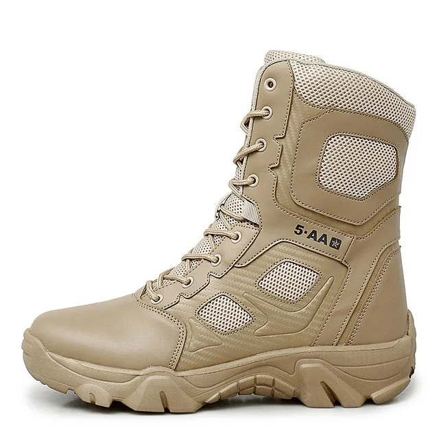 High Top Tactical Boots Men Shoes Waterproof Hiking Shoes Outdoor Hunting Boots Mountain Shoes Man Desert Combat Military Boots