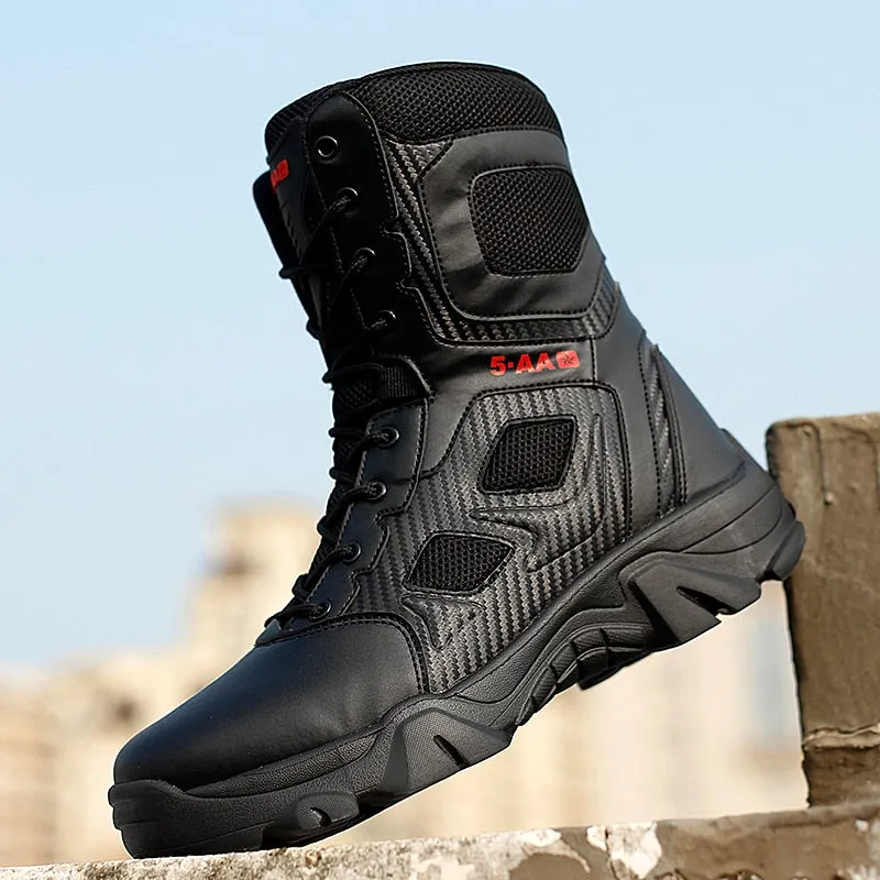 High Top Tactical Boots Men Shoes Waterproof Hiking Shoes Outdoor Hunting Boots Mountain Shoes Man Desert Combat Military Boots