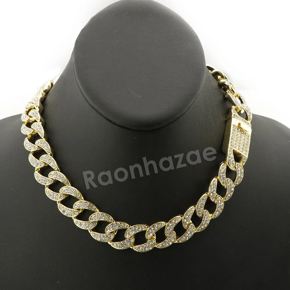 Hip Hop Quavo Anchor Crucifix Miami Cuban Choker Chain Necklace L56