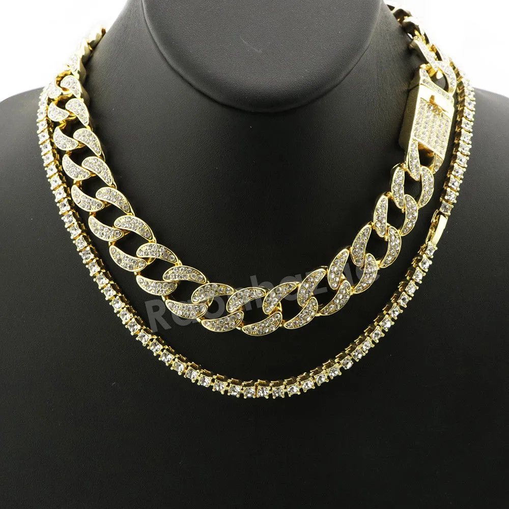 Hip Hop Quavo Anchor Crucifix Miami Cuban Choker Chain Necklace L56