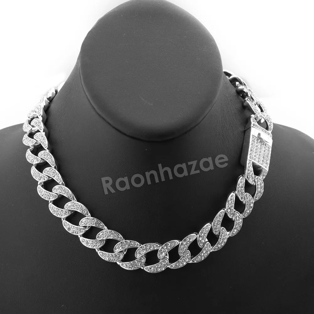 Hip Hop Quavo Anchor Crucifix Miami Cuban Choker Chain Necklace L56
