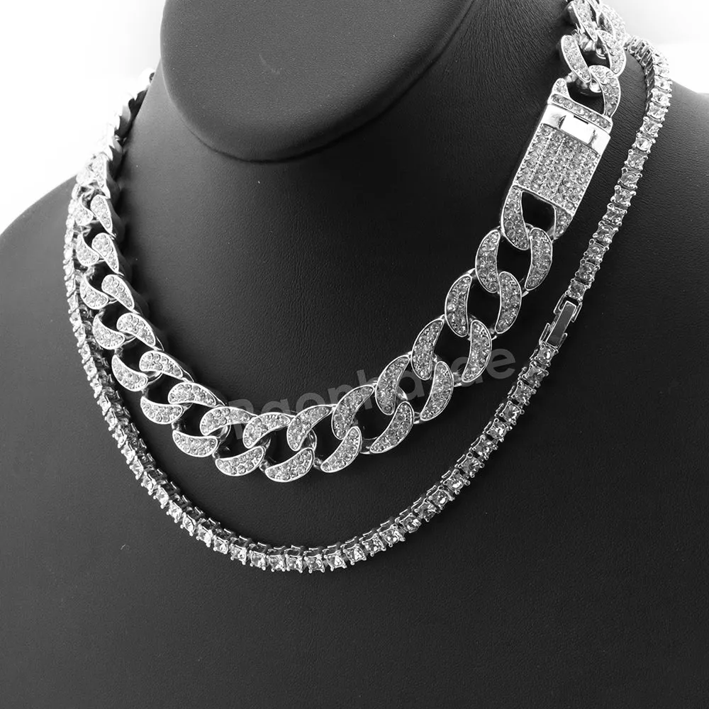 Hip Hop Quavo Anchor Crucifix Miami Cuban Choker Chain Necklace L56