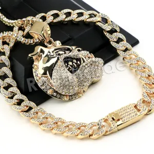 Hip Hop Quavo BULLDOG Miami Cuban Choker Chain Tennis Necklace L04