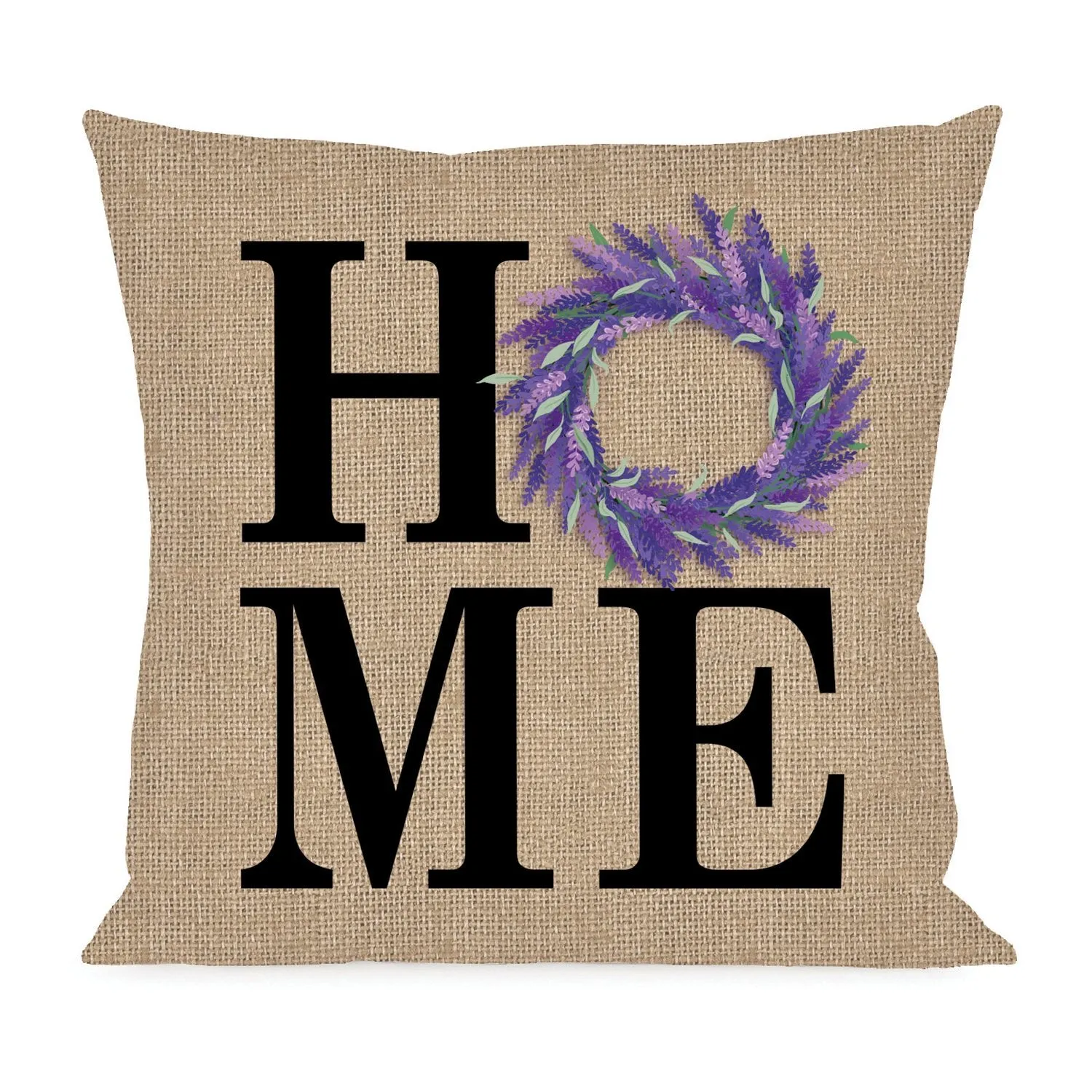 HOME Lavender Wreath Interchangeable Pillow Cover,4plc394bl