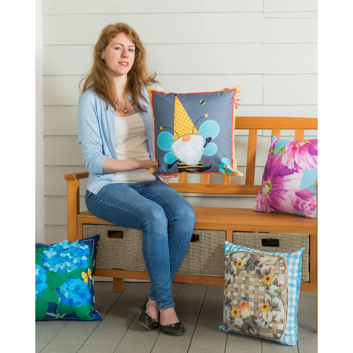 Honey Gnomes Interchangeable Pillow Cover,4plc383