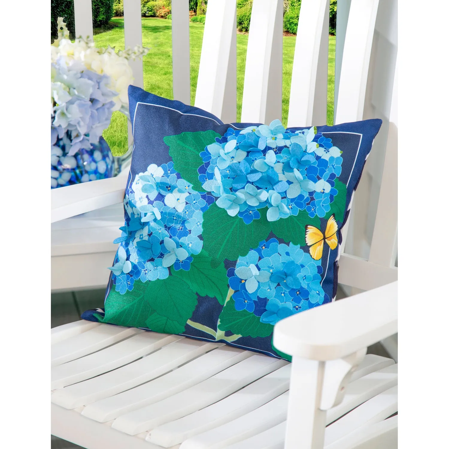 Hydrangea Blossoms Interchangeable Pillow Cover,4plc382bl