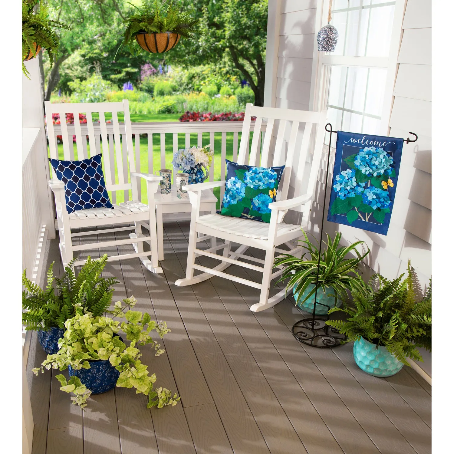 Hydrangea Blossoms Interchangeable Pillow Cover,4plc382bl