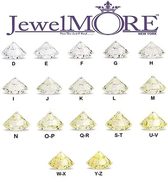 JewelMore 14K White Gold 10 ctw Round Lab Grown Diamond Graduated Riviera Fashion Tennis Necklace (10.00 CTW - SI / VS Clarity)