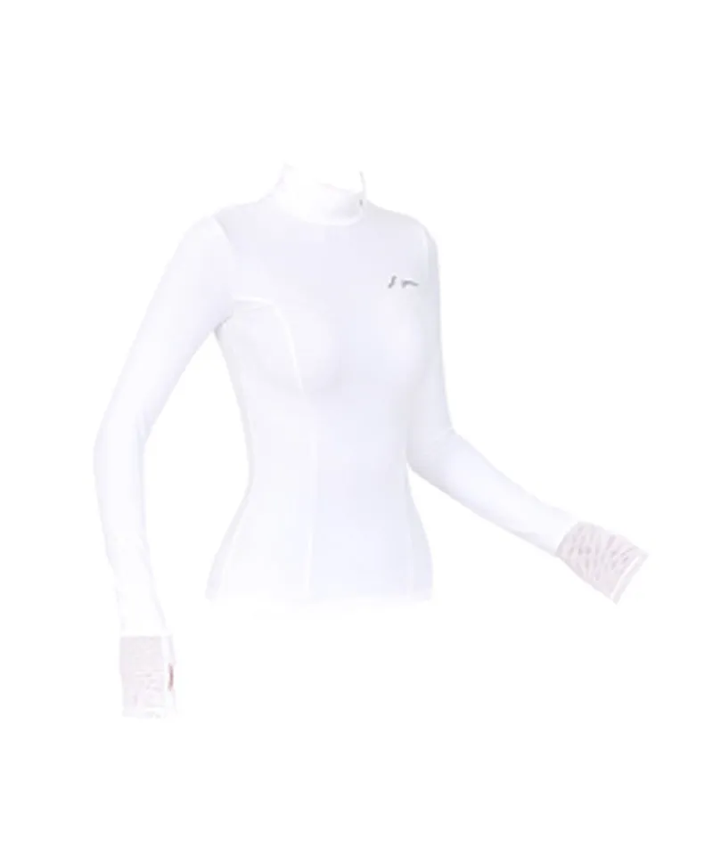 J.Jane Soft Brushed Slim High-Neck T- Shirt - White