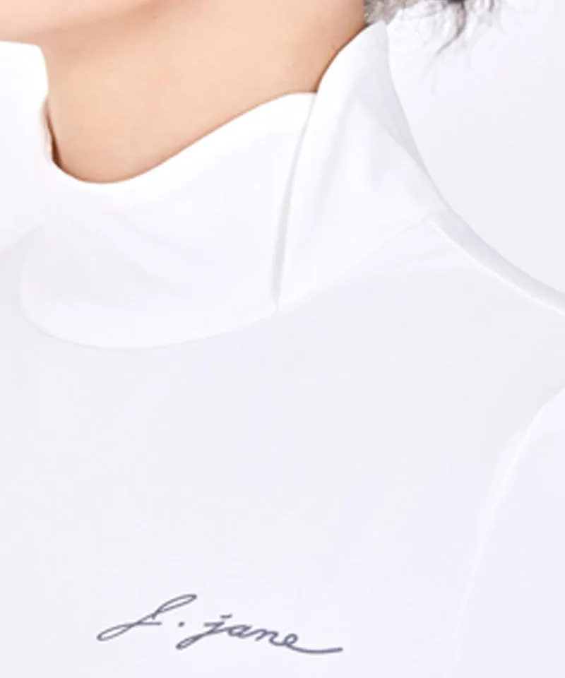 J.Jane Soft Brushed Slim High-Neck T- Shirt - White