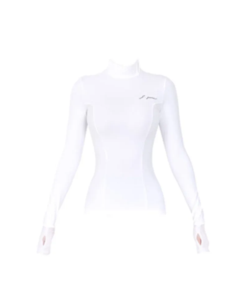 J.Jane Soft Brushed Slim High-Neck T- Shirt - White