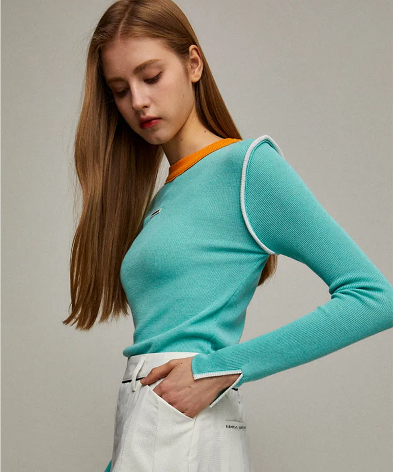 KANDINI Color Block Linen Knit - Mint