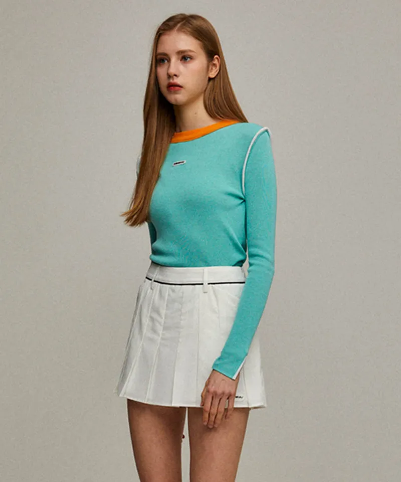 KANDINI Color Block Linen Knit - Mint