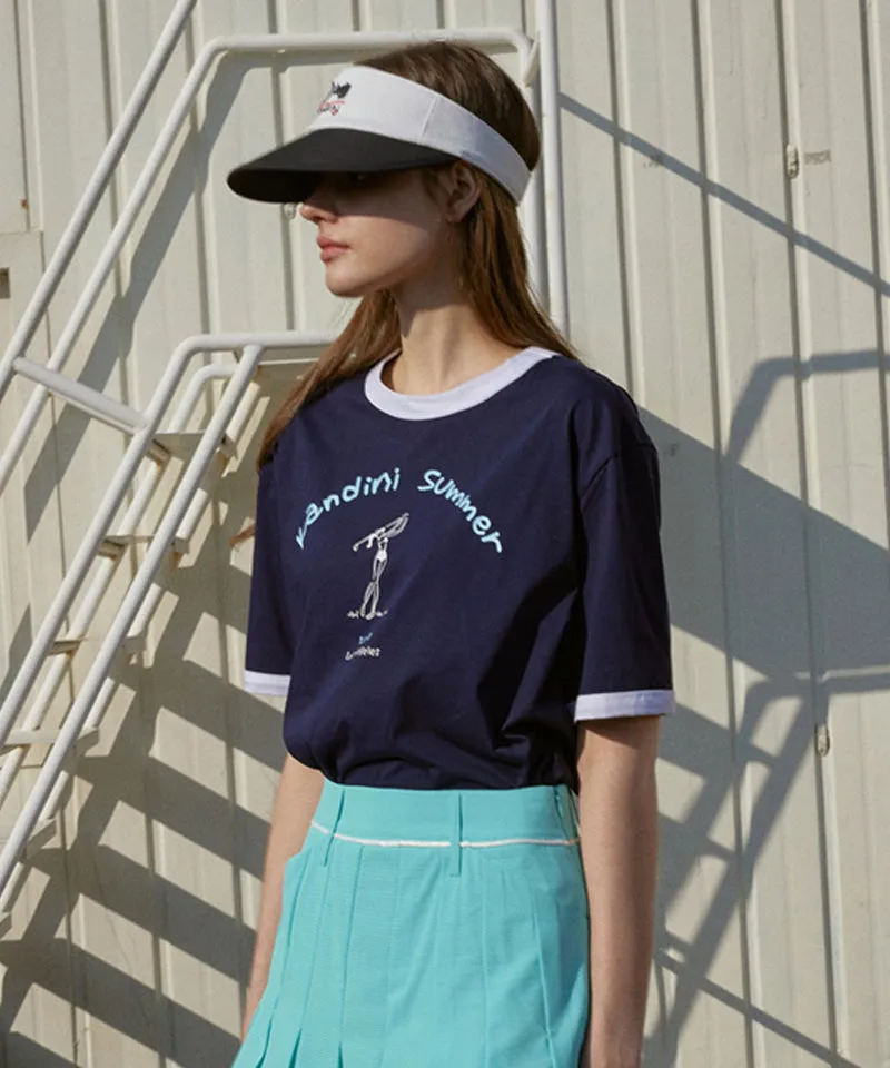 KANDINI Summer Print T-Shirt - Navy