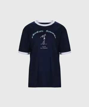 KANDINI Summer Print T-Shirt - Navy