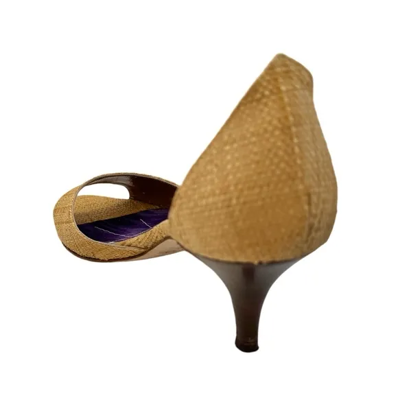 KATE SPADE • Eden Raffia Heels Shoes Includes Box Made In Italy