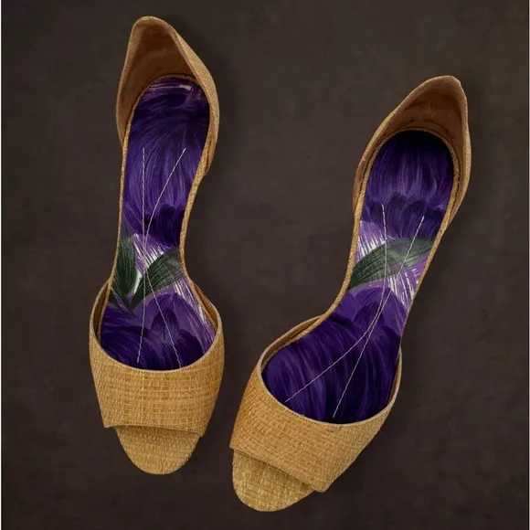 KATE SPADE • Eden Raffia Heels Shoes Includes Box Made In Italy