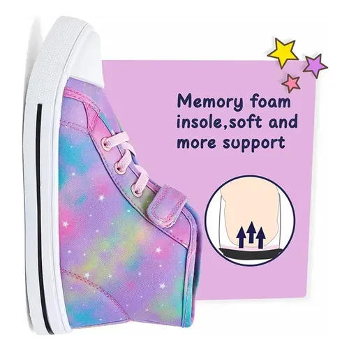 Kids Sneakers High-top Canvas Shoes Colorful Star - KKOMFORME