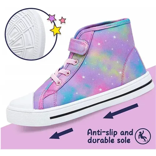 Kids Sneakers High-top Canvas Shoes Colorful Star - KKOMFORME