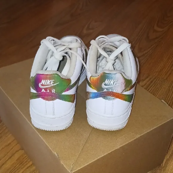 Kids White and Multicolor Nike Shoes