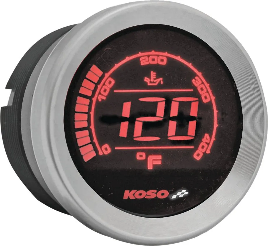 Koso North America BA050510 Oil Temperature Gauge - Silver - 2in.