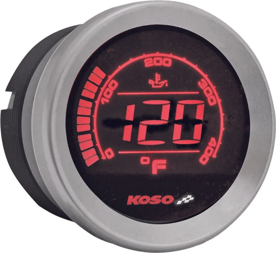 Koso North America BA050510 Oil Temperature Gauge - Silver - 2in.