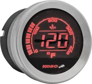 Koso North America BA050510 Oil Temperature Gauge - Silver - 2in.