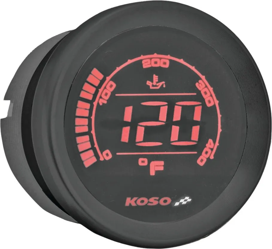 Koso North America BA050510 Oil Temperature Gauge - Silver - 2in.
