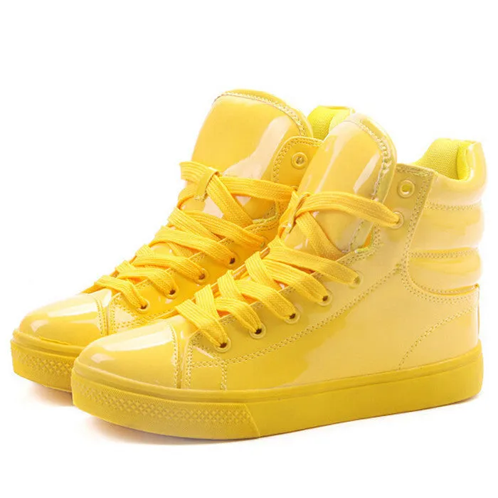 Lighted Candy Color High-top Shoes Men Women's Fashion Shoes Flat Platform Shoes Couple Shoes XWB001