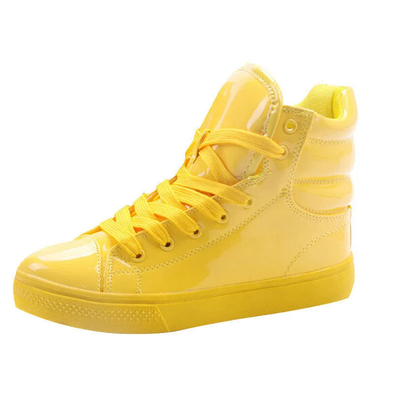 Lighted Candy Color High-top Shoes Men Women's Fashion Shoes Flat Platform Shoes Couple Shoes XWB001