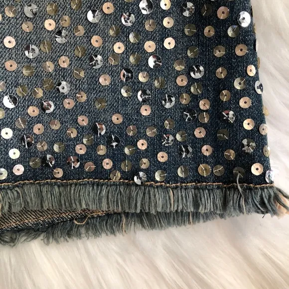 Like-New La Rok Mid 2000s Sequin Cutoff Shorts, Size 12