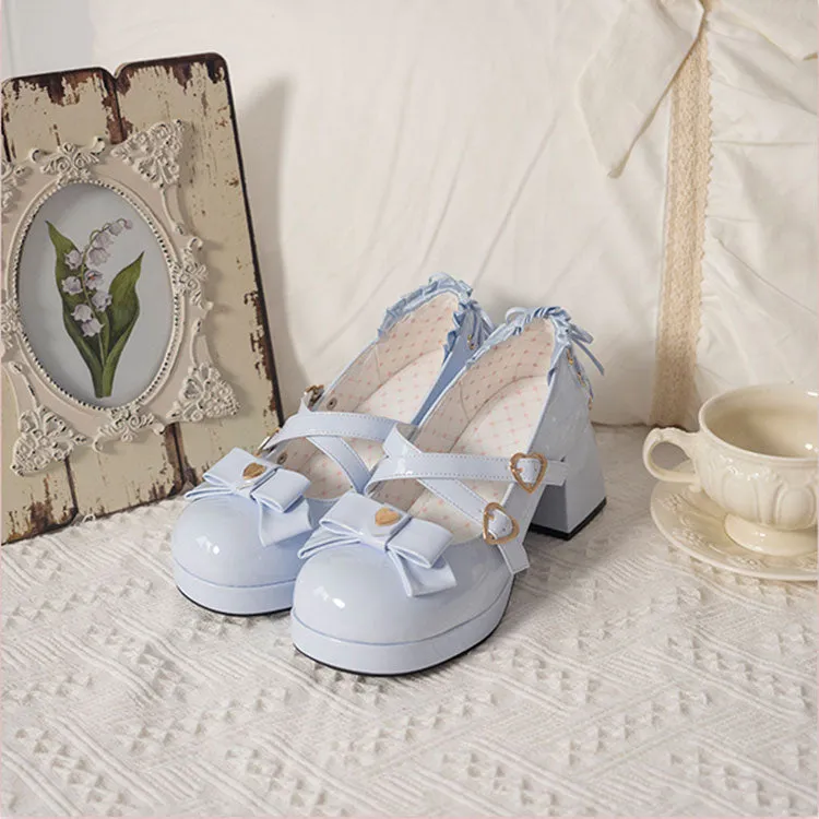 Love Bow With Chunky Heels