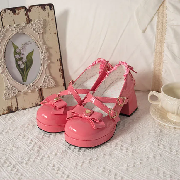 Love Bow With Chunky Heels
