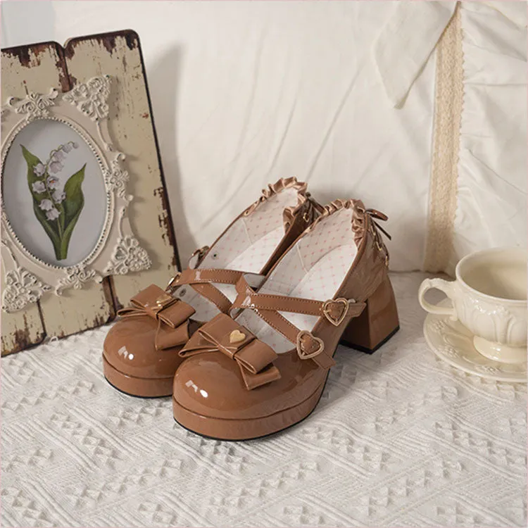 Love Bow With Chunky Heels