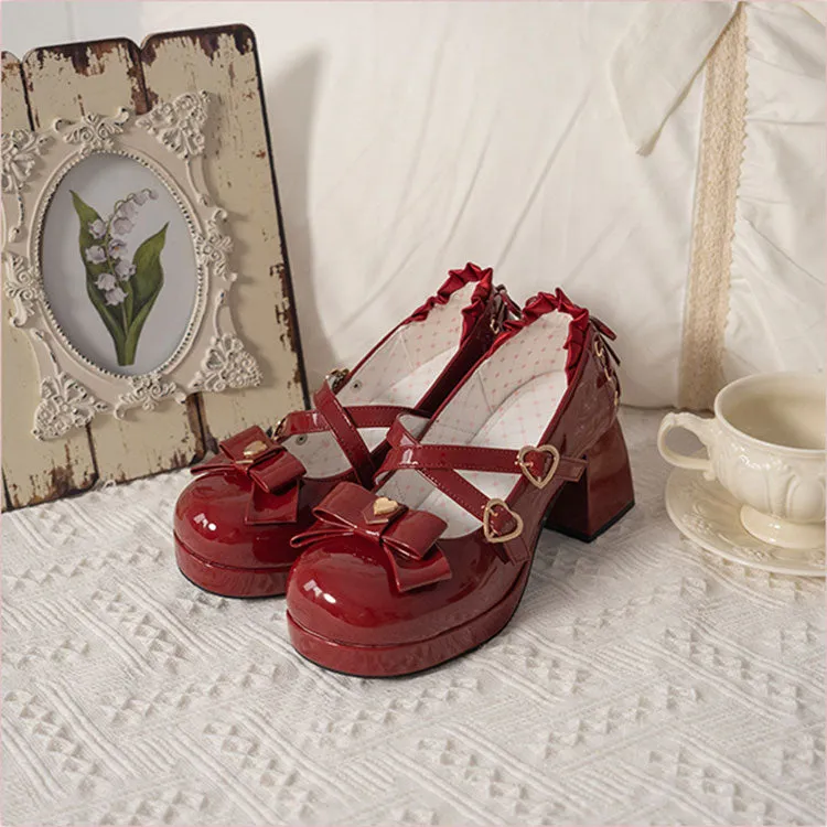 Love Bow With Chunky Heels
