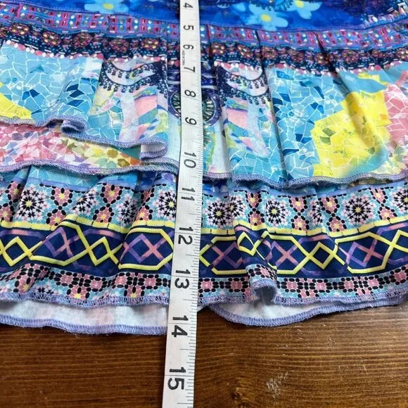 Lucky In Love Skort size Medium Golf Tennis Pickleball Layered Ruffles Colorful