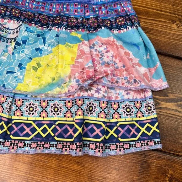 Lucky In Love Skort size Medium Golf Tennis Pickleball Layered Ruffles Colorful