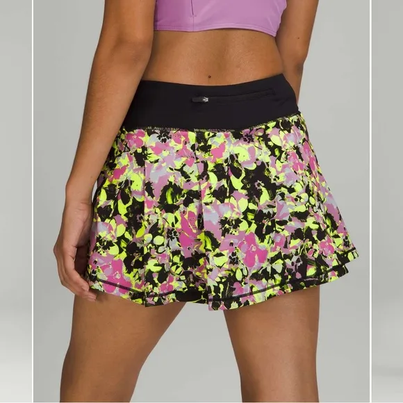 Lululemon Pace Rival Mid-Rise SkirtInflected Highlight Yellow Multi / Black 4