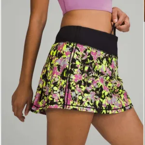 Lululemon Pace Rival Mid-Rise SkirtInflected Highlight Yellow Multi / Black 4