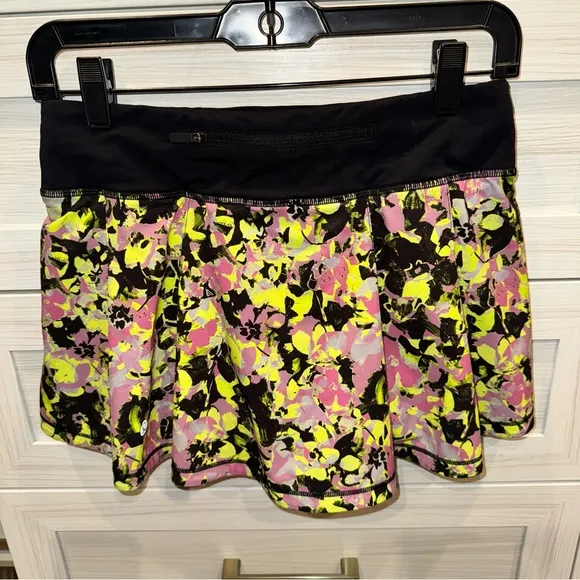 Lululemon Pace Rival Mid-Rise SkirtInflected Highlight Yellow Multi / Black 4