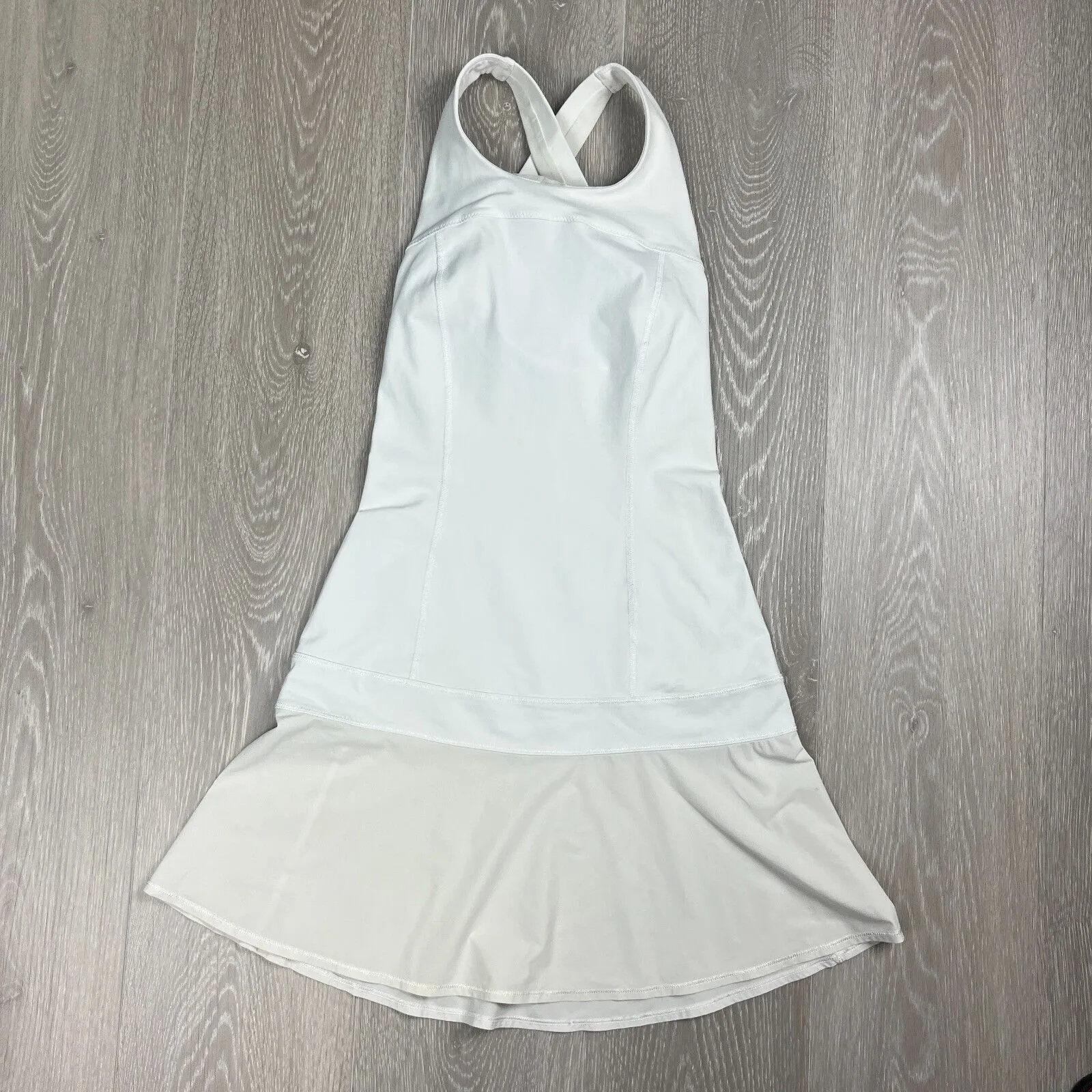 Lululemon Womens White Cross Strap Tennis Dress Size 2