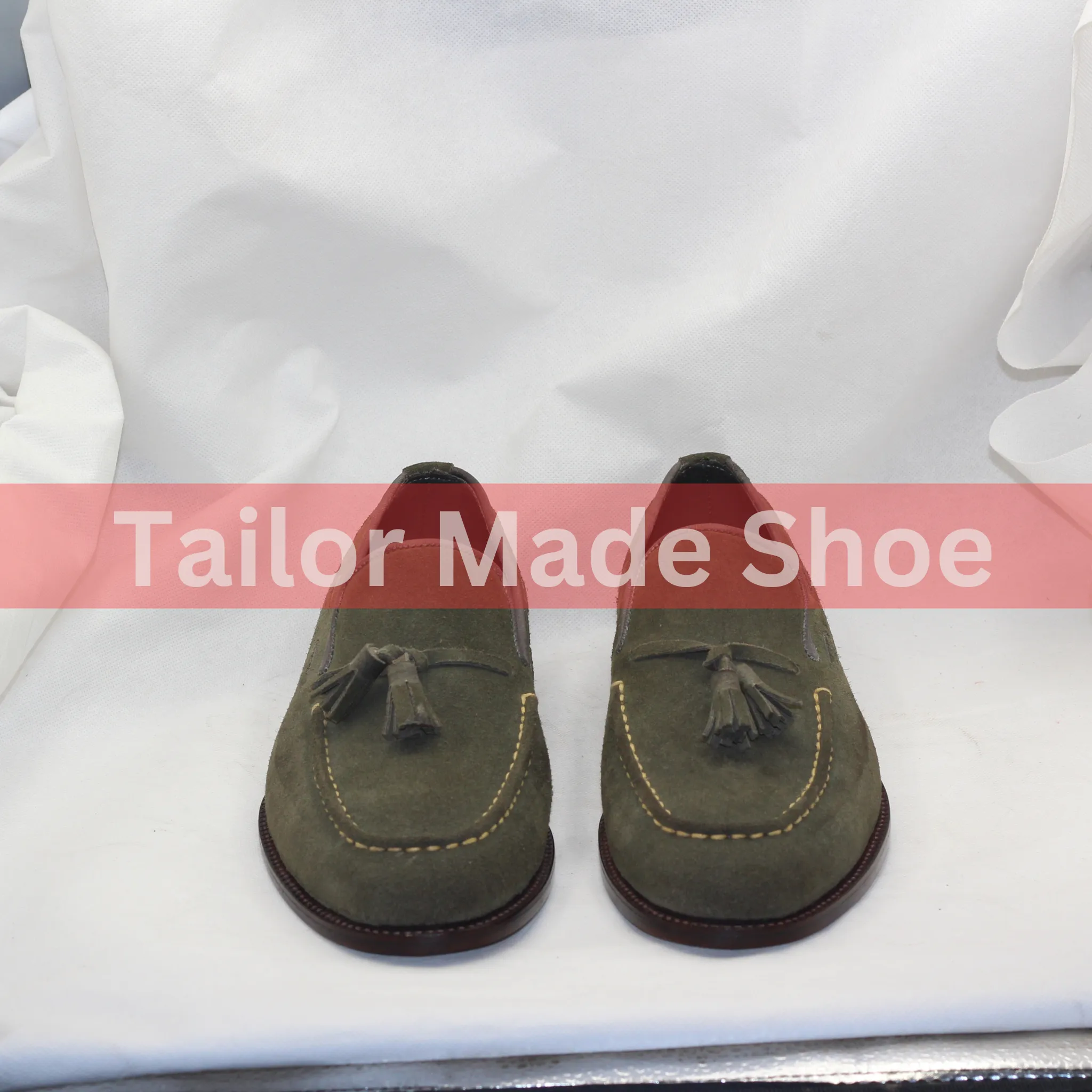 Luxury Men’s Green Suede Tassel Loafers Sophisticated Olive Green Suede Loafers – Comfortable and Durable Design – Perfect for Casual and Formal Wear