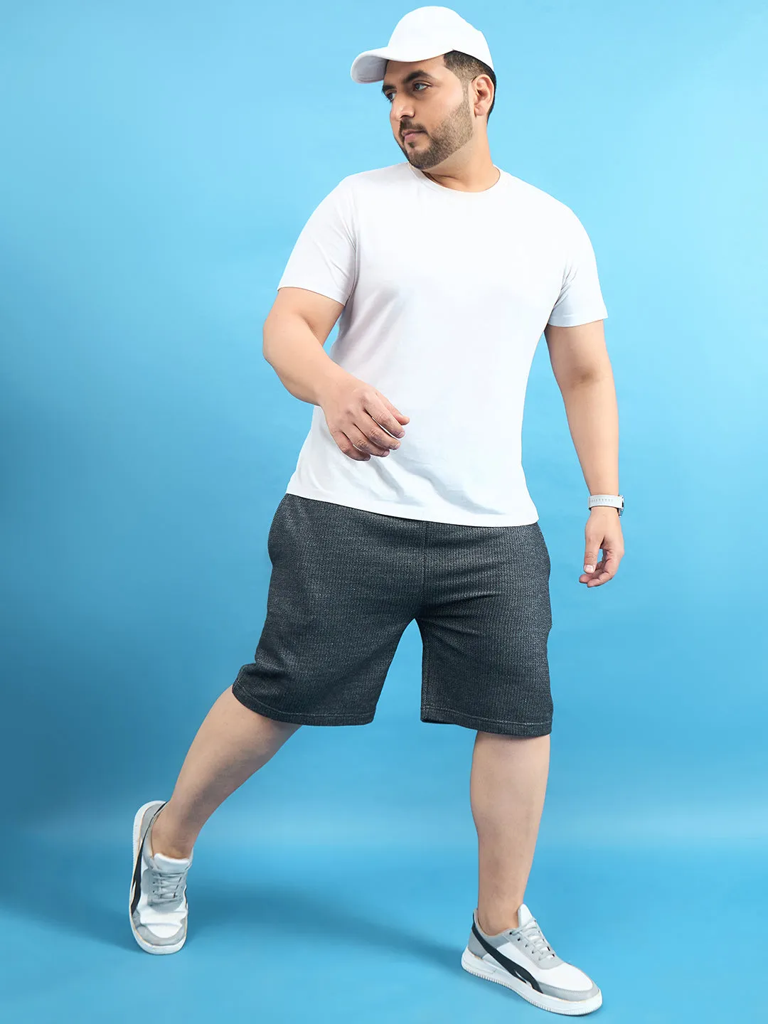 Men Plus Size Kido Multicolor Solid Shorts
