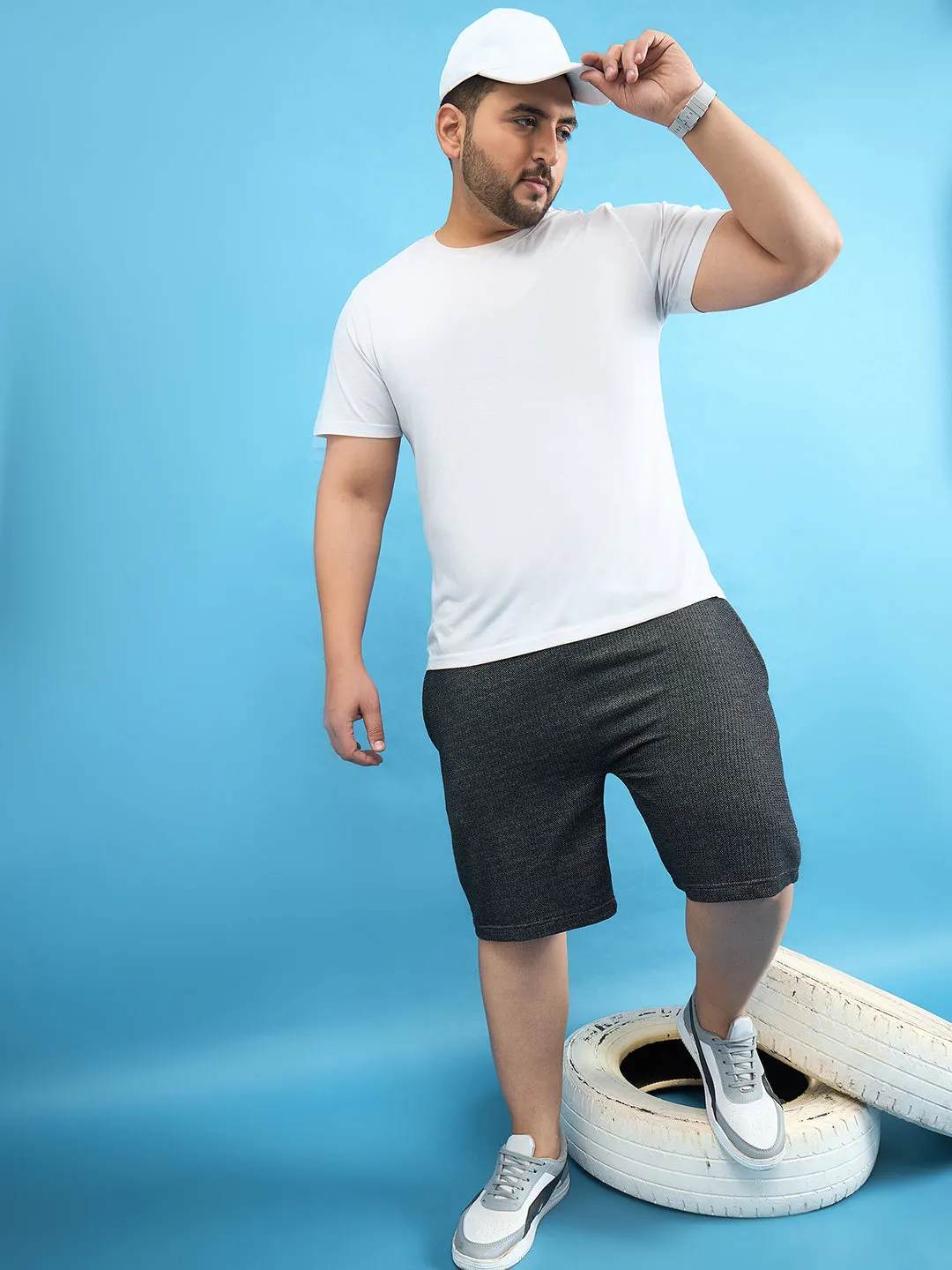 Men Plus Size Kido Multicolor Solid Shorts