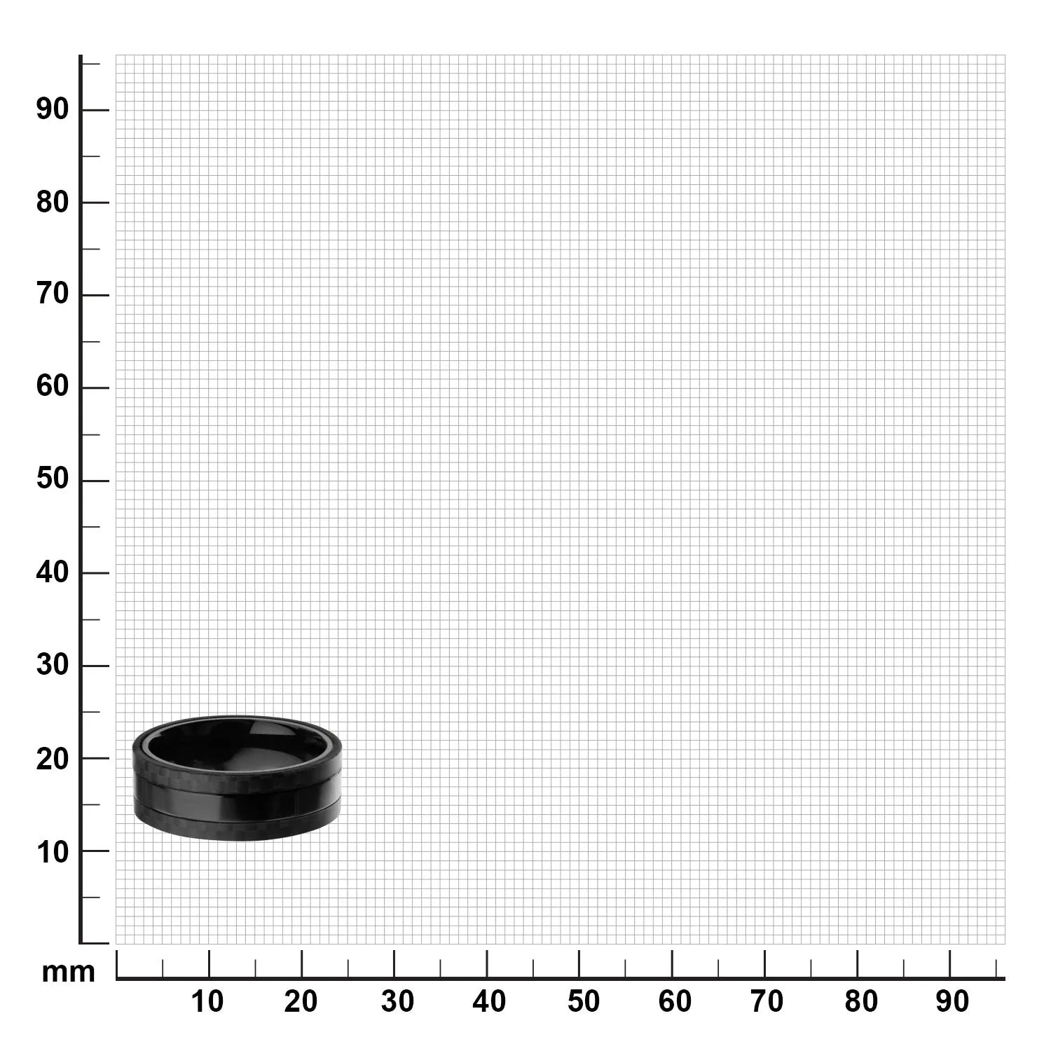 Mens Black IP Center Solid Carbon Fiber Stainless Steel Ring